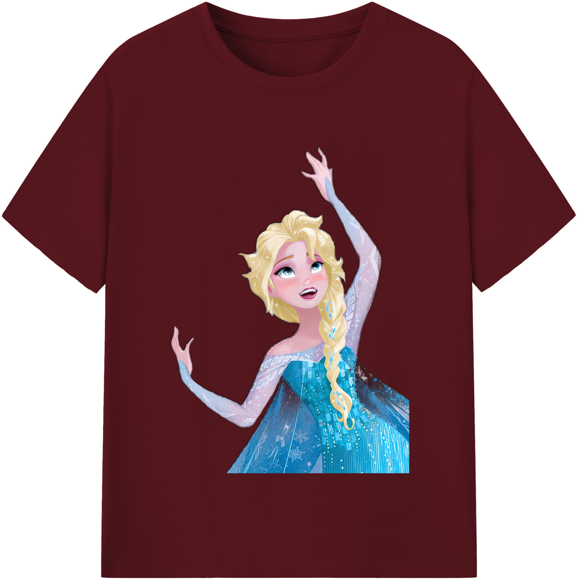 （画像用） アナと雪の女王 アンナ エルサ Frozen Anna Elsa 綿100％半袖Tシャツ（フロントプリント）